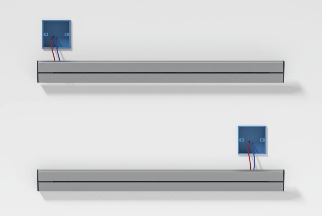 The track socket can be used for wiring in all directions.